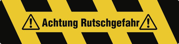 Moedel Trittschutz "Achtung Rutschgefahr", Aluminium, selbstklebend, Antirutsch, 150x610 mm, 55818