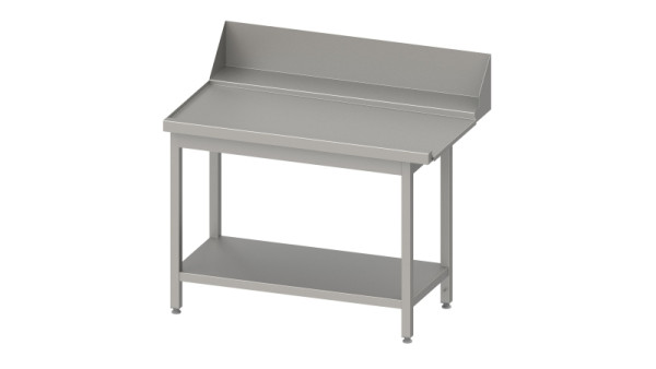 Stalgast Ablauftisch "Pro", Korbführung mit Gefälle, Grundboden 1800x750x880mm, Anbauseite links, Aufkantung: 200mm, Beckenblende, verschweißt, VAL18714LA