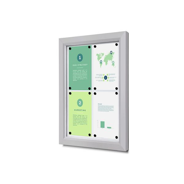 Showdown Displays Abschließbarer Schaukasten Outdoor Slim 4 x A4, SCTE4xA4PH