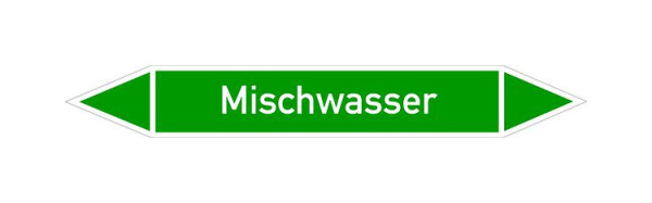 Schilder Klar Rohrleitungskennzeichen Mischwasser, 33000x90 mm Folie selbstklebend, 101455/95