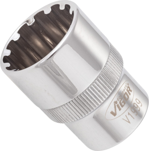 VIGOR Multiprofil Steckschlüsseleinsatz, Vierkant hohl 12,5 mm (1/2 Zoll), Multiprofil, 21 mm, VE: 10 Stück, V1999