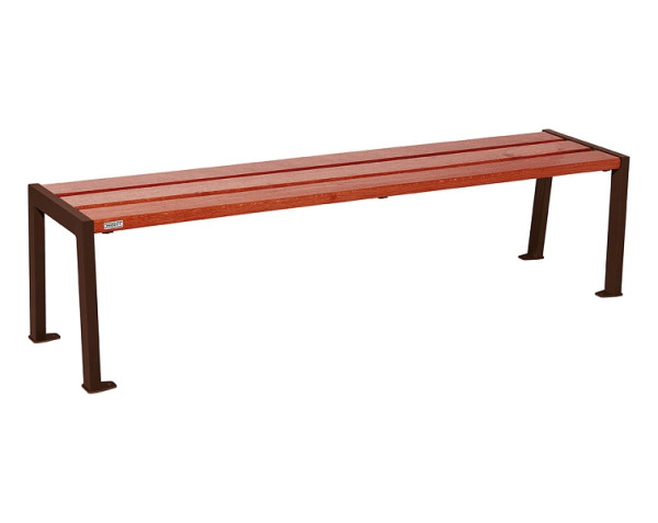 Procity Sitzbank Ohne Rückenlehne Silaos 1800 mm, Holz & Stahl, Mahagoni/RAL 8017, 209632.8017.ACAJ