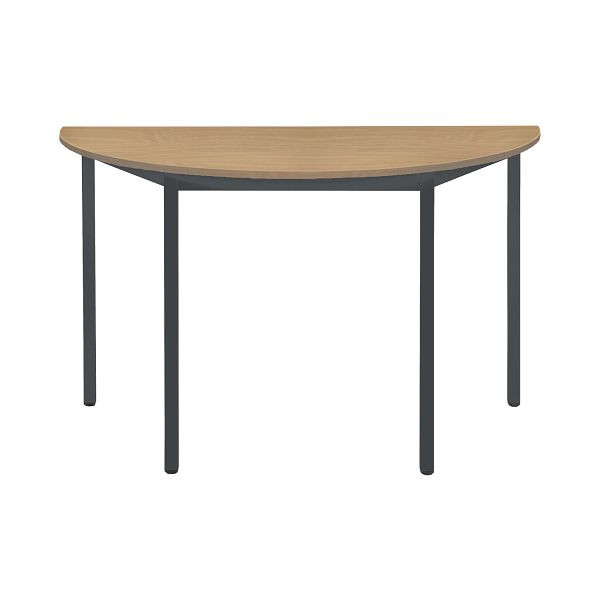 Bisley Mehrzwecktisch, Halbrund, Breite 1200 mm, Tiefe 600 mm, 25mm Tischstärke, 334 anthrazitgrau x BC buche, MTC25H1206BC334