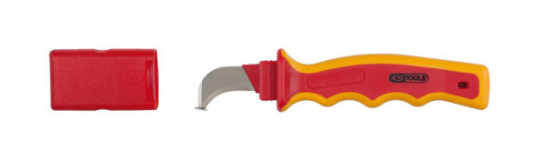 KS Tools Kabelmesser mit Schutzisolierung und Hakenklinge, 200mm, 117.1331