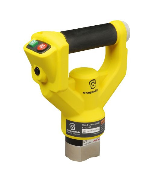 ELMAG Hand-Hebemagnet Hand Lifter 60-CE, kabellos, Haltekraft 27 (104) kg, 'ON/OFF schaltbar, inklusive 2 Lithium Ion Akkus & Ladegerät, 55480