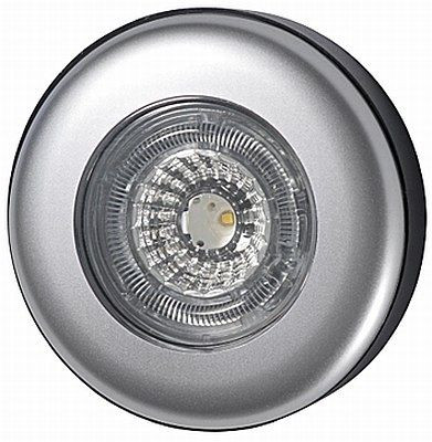 HELLA Innenraumleuchte, SpotLED Celis, LED, 24/12V, 2.0W, LED, Einbau/geschraubt, Lichtscheibenfarbe: glasklar, silber / orange, 2JA 344 190-371