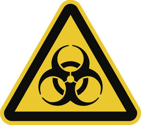 Moedel Warnung vor Biogefährdung ISO 7010, Folie, 20 mm Seitenlänge, VE: 12 Stück/Bogen, 59111