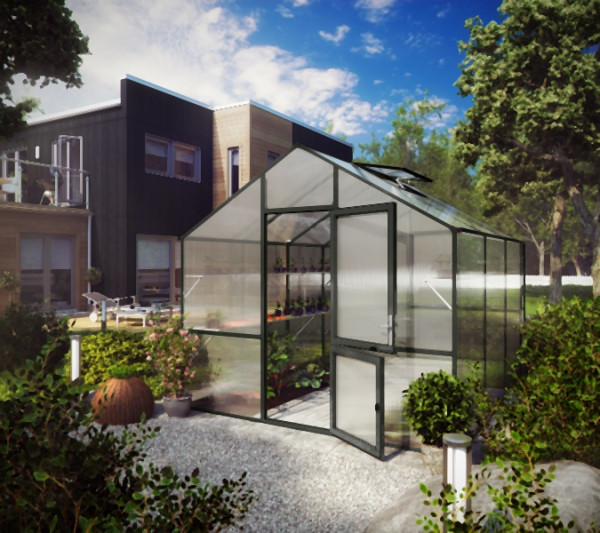 KGT Gewächshaus Lilie III, anthrazit-grau, 3.23 x 2.97 x 2.68 m, 13300003
