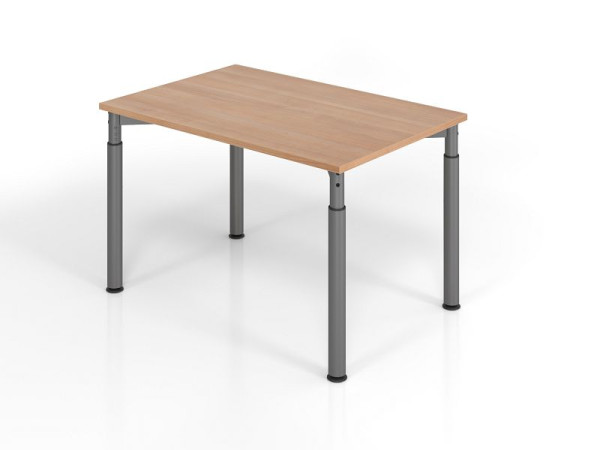 Hammerbacher Schreibtisch YS12, 120 x 80 cm, Platte: Nussbaum, 25 mm dick, ABS-Dickkante, Rechteckform, Graphit, VYS12/N/G