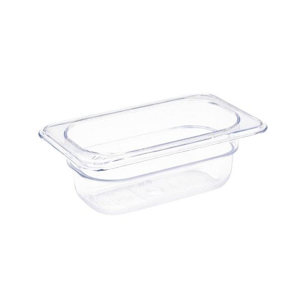 Vogue Polycarbonat GN-Behälter GN1/9 65mm, perfekt für den Einbau in Kühlschränken, U242