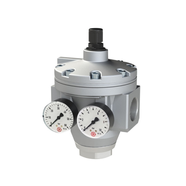 Riegler Großdruckregler mit 2 Manometern, G 1 1/2, Regelbereich 0,5 - 15 bar, 146274