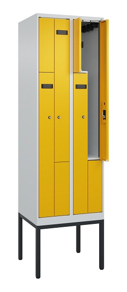 C+P Z-Spind Evolo PLUS, Gestell, 4 Fächer, 2120x600x500mm, 7035/1004, Zylinderschloss, 0490337-204 S10023