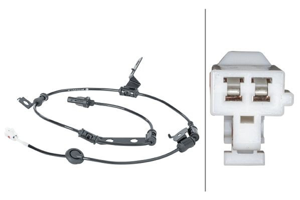 HELLA Sensor, Raddrehzahl - 12V - 2-polig - Kabel: 990mm - mit Halter, 6PU 012 679-711