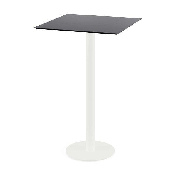 Feros Urban Stehtisch Weiß gestell + Schwarz HPL 70x70 cm, 130051077