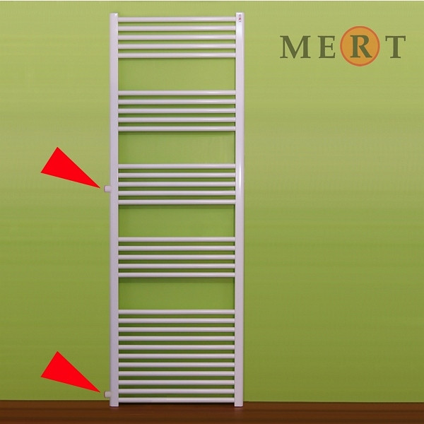 MERT Austauschheizkörper weiß, gerade, 750 x 1750 mm, Anschlussabstand an der Seite 900 mm, 1-75x175-ASR-90