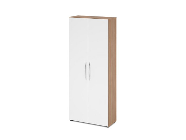Hammerbacher Schrank 5OH 34, 6cm tief BM Nussbaum/Weiß, V4100/N/W/BM