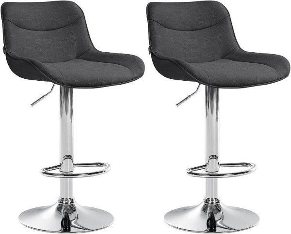 CLP Barhocker Vonore Stoff chrom, dunkelgrau, VE: 2 Stück, 325233