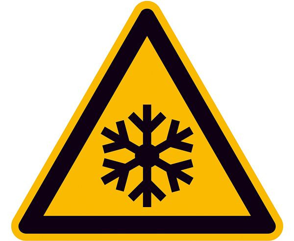 SafetyMarking Warnschild, Warnung vor niedriger Temperatur/Frost, Länge 10 cm, Folie, selbstklebend, 21.0292