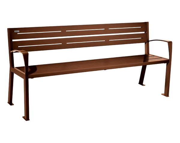 Procity Sitzbank Silaos® 5 Leisten, 100% Stahl, Mit Armlehne, Ein- Oder Zweifarbirg, Rost Korken Effekt, 209516.S025