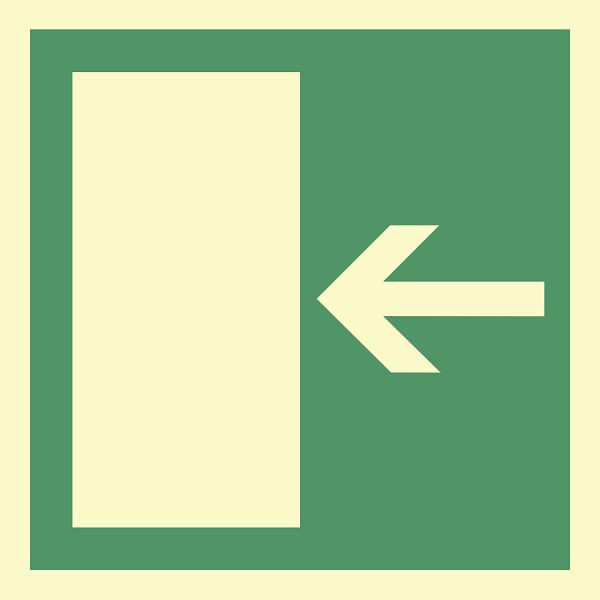 Moedel Rettungsweg rechts/links quadratisch, Kunststoff, nachleuchtend, 160-mcd, 200x200 mm, 60539