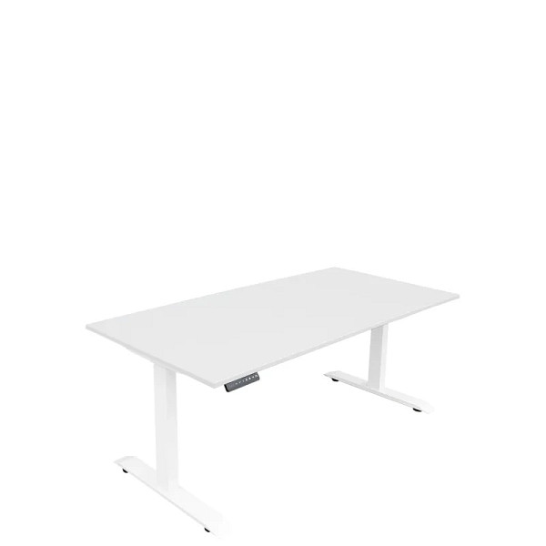 Lüllmann Elektrisch höhenverstellbarer Schreibtisch, 600-1250 x 1600 x 800 mm, signalweiß, 114917