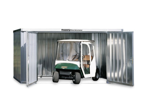 FLADAFI Materialcontainer MC 1400, verzinkt, montiert, ohne Boden, Doppelflügeltür (symmetrisch) auf der 4 m Seite, F14210301-F1422