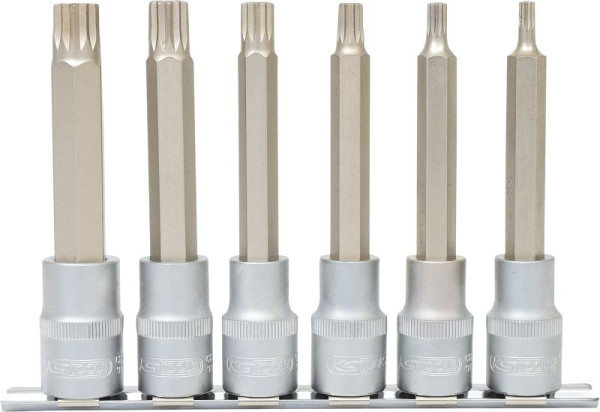 KS Tools 1/2" Bit-Stecknuss-Satz XZN, lang, 6-teilig, M5-M14, 911.1358