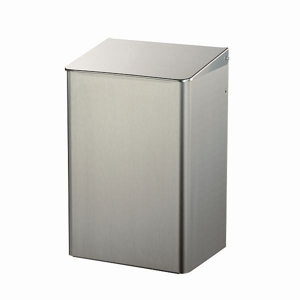 Air Wolf Abfallbehälter mit 15 Liter Volumen, Serie Omikron II, H x B x T: 417 x 274 x 213 mm, Edelstahl gebürstet, 35-782