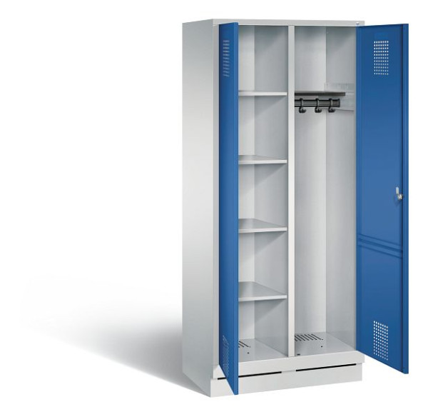 C+P Putzmittel-Spind Evolo, H1800xB810xT500mm, Farbe: Lichtgrau / Enzianblau, 48160-22 S10066