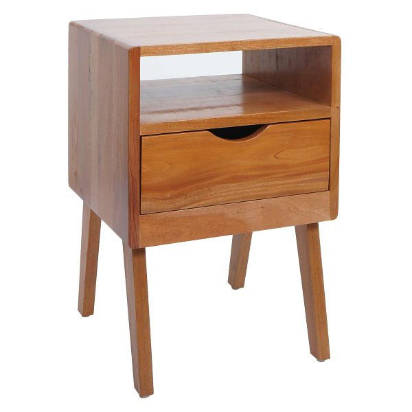 Mendler Nachttisch HWC-P16, Kommode Beistelltisch Nachtschrank Schrank, Schublade Fach 64x42x40cm, naturfarben, 134339