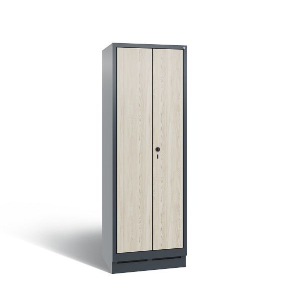 C+P Spind Evolo, 2 Abteile, H1800xB610xT500 mm, Anthrazit/HPL Esche, 48022-20B S10043