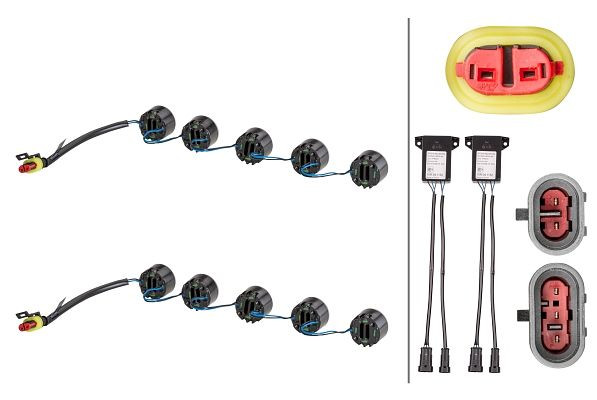 HELLA LED-Tagfahrleuchtensatz, LEDayFlex, 12/24V, Einbau, SAE/ECE-R10/E9 1152/ECE-R7/ECE-R87/ECE-R148/E24 5852, glasklar, 120mm, Satz, 2PT 010 458-701