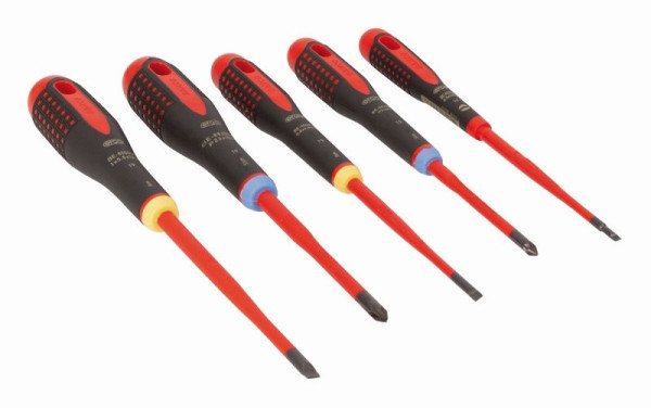 Bahco Ergo™-Schraubendreher-Satz, isoliert, Slim-Klingen, 5-teilig, BE-9882SL