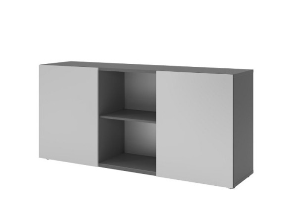 Hammerbacher Sideboard mit Schiebetüren 1780, 2 OH, Korpus: Graphit / Front: Grau, 160 x 42 x 74,8 cm (BxTxH), V1780/G/5
