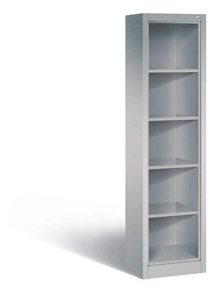 C+P Stahlregal mit Rückwand Acurado, H1950xB502xT400mm, Farbe: Weißaluminium, 5 OH, 9134-000 S10007