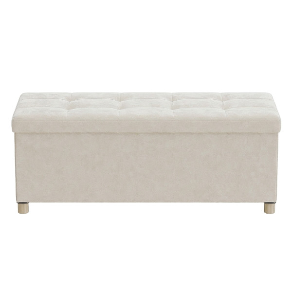SONGMICS Ottoman Speicher, Cappuccino Beige, 110x38x40 cm, LSF0518W02