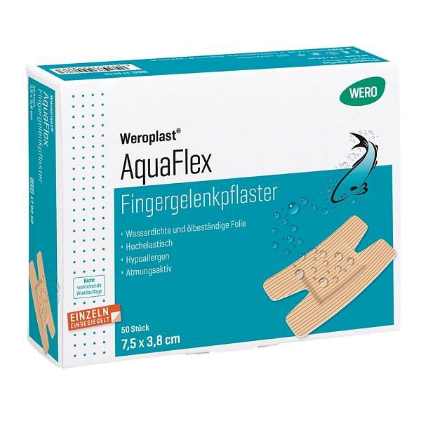 WERO Weroplast AquaFlex Fingergelenkpflaster 7,5x3,8 cm, VE: 50 Stück, 170252