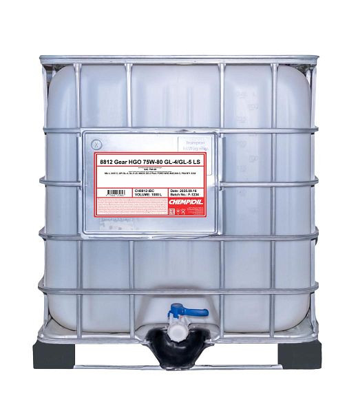 CHEMPIOIL Getriebeöl 8812 Gear HGO 75W-80 GL-4/GL-5 LS, VE: 1000 l, CH8812-IBC