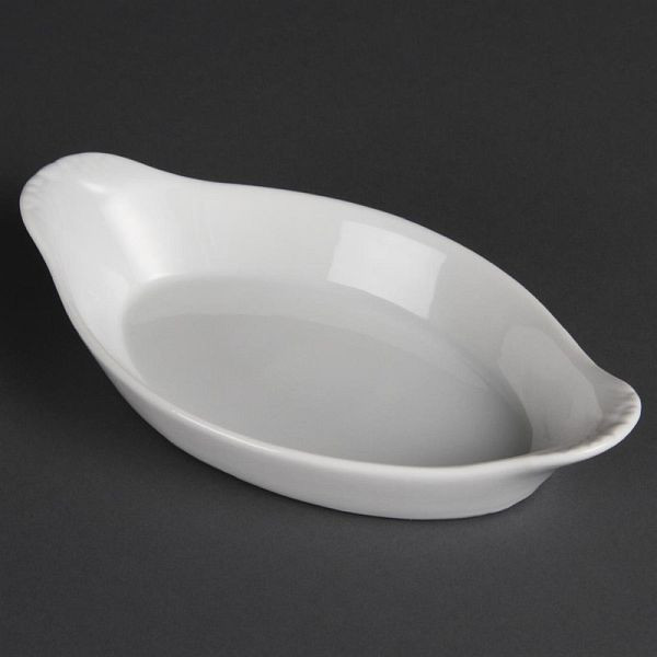 Olympia Whiteware ovale Gratinschalen weiß 19,8 x 10,7cm, VE: 6 Stück, W441