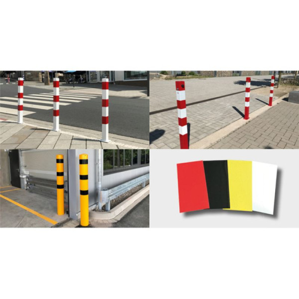 Stein HGS Folien für Stilpoller, Absperrpfosten und Rohrbügel, rot reflektierend / 100 x 200 mm, 430.19