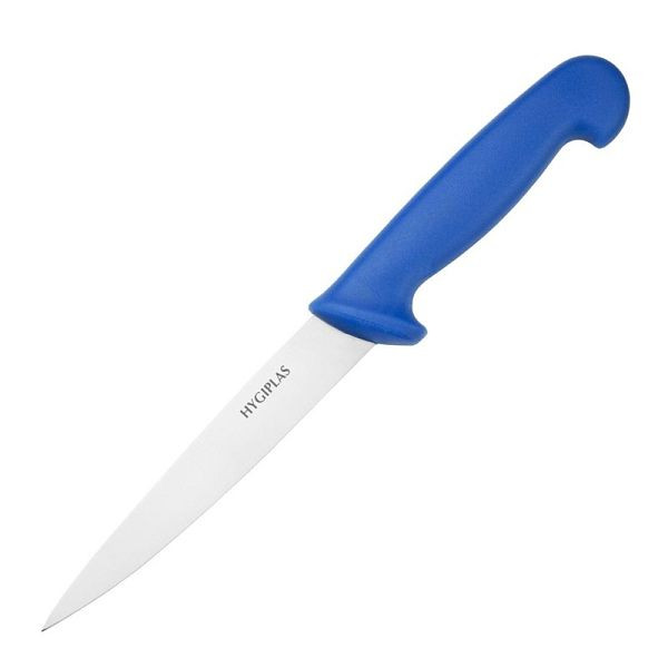 Hygiplas Filiermesser 15cm blau, Edelstahlklinge, Nylon-Griff, C853