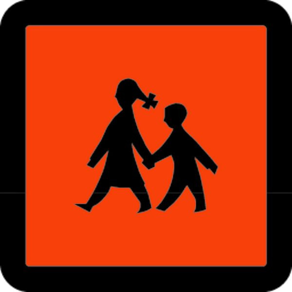 Schilder Klar Schulbusschild nicht klappbar, 400x400x0.6 mm Magnetfolie, 603/61