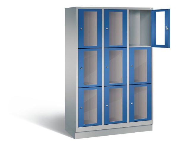 C+P Schließfachschrank Classic, H1800xB1200xT500mm, Farbe: Weißaluminium / Enzianblau, 8020A323 S10011