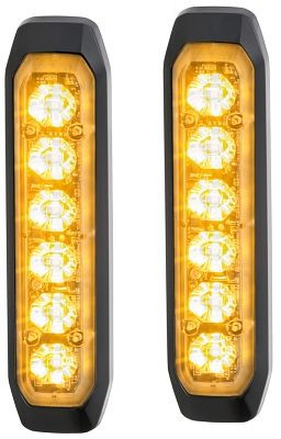 HELLA LED-Blitz-Kennleuchte, BST-Slim, 12/24V, gelb, Schraubanschluss/Anbau, Stecker: offene Kabelenden, Set, VE: 2 Stück, 2XD 014 592-401