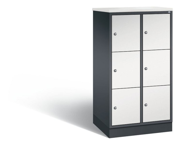 C+P Schließfachschrank Intro, H1255xB620xT490mm, Farbe: Schwarzgrau / Lichtgrau, 8573-201 S10233