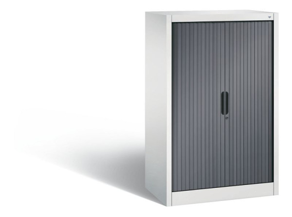 C+P Sideboard mit Rollladen Omnispace, H1230xB800xT420mm, Farbe: Grau/Schwarzgrau, Griffmulde, 3 OH, 3231-00 S10104