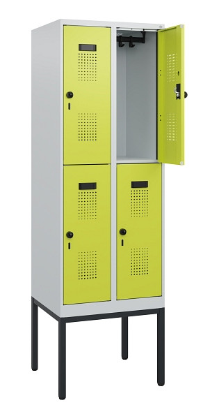 C+P Doppelstock-Spind Evolo PLUS, Gestell, 4 Fächer, 1950x600x500mm, 7035/0024, Drehriegel, 0493305-20 S10015