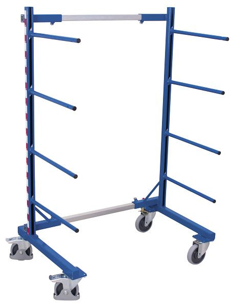 VARIOfit Tragarmwagen einseitig, Außenmaße: 540 - 1.700 x 800 mm, RAL 5010 enzianblau, sw-160.006