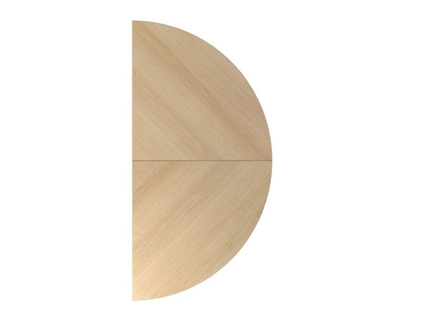 Hammerbacher Anbautisch 2xViertelkreis QA160, 160 x 80 cm, Platte: Eiche, 25 mm dick, Ansatztisch mit Stützfuß in Graphit, Arbeitshöhe 68-76 cm, VQA160/E/G