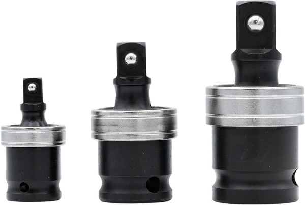Kunzer Antriebs-Adapter-Satz 1/4" - 3/8" - 1/2"mit Gelenk 360°, 3-teilig, 7AAS03